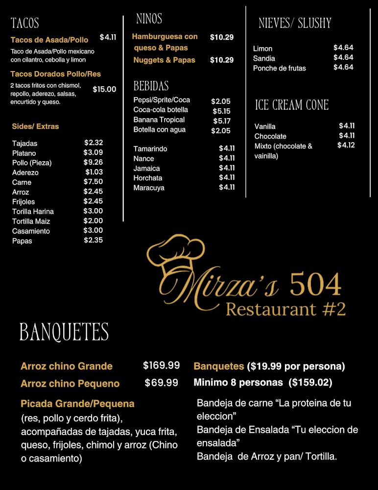Mirza's 504 Restaurant II Menu image 1